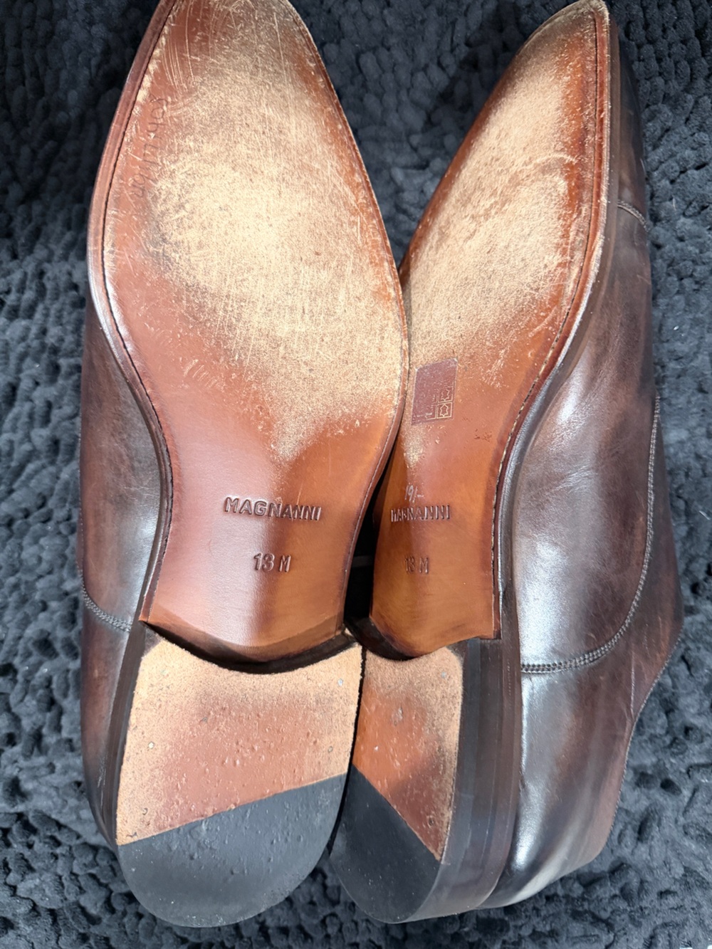 Magnanni Men's Brown Leather Cap-Toe Oxford Dress Shoes - Picture 3 of 4